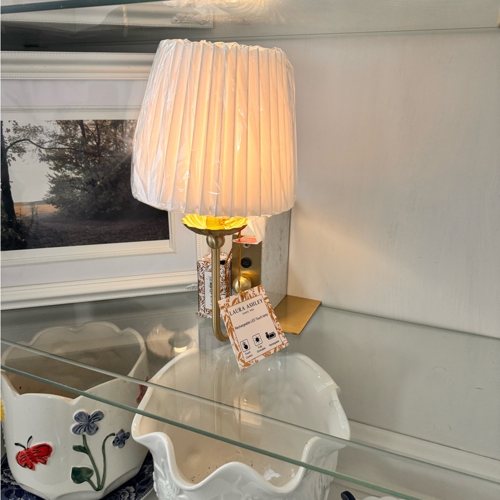Laura Ashley Gold and White Table Lamp